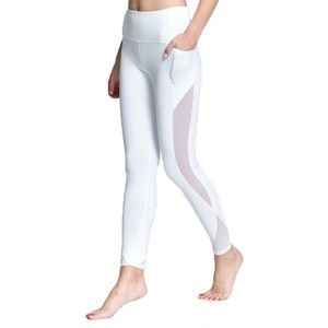 Women Yoga Compression Pants Mesh Leggings Pants